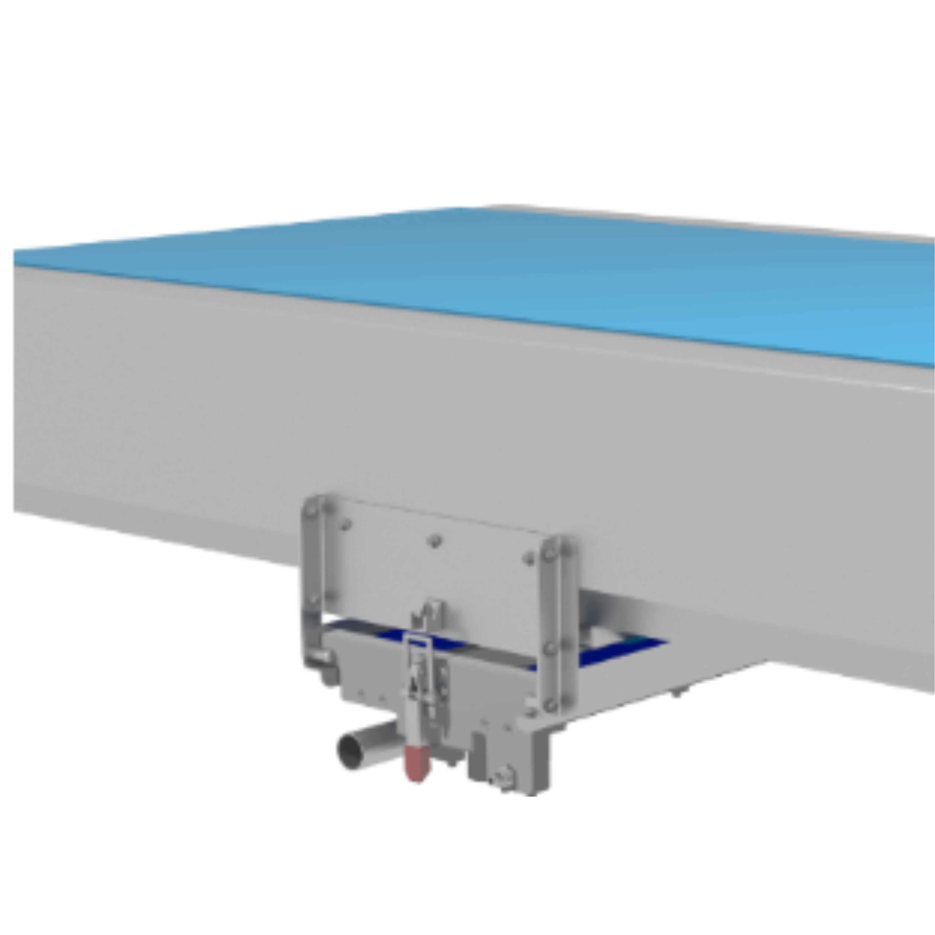 NARROW FIXED SYSTEM - SINGLE  (Simplified return mounted steam cleaner for flat belts)